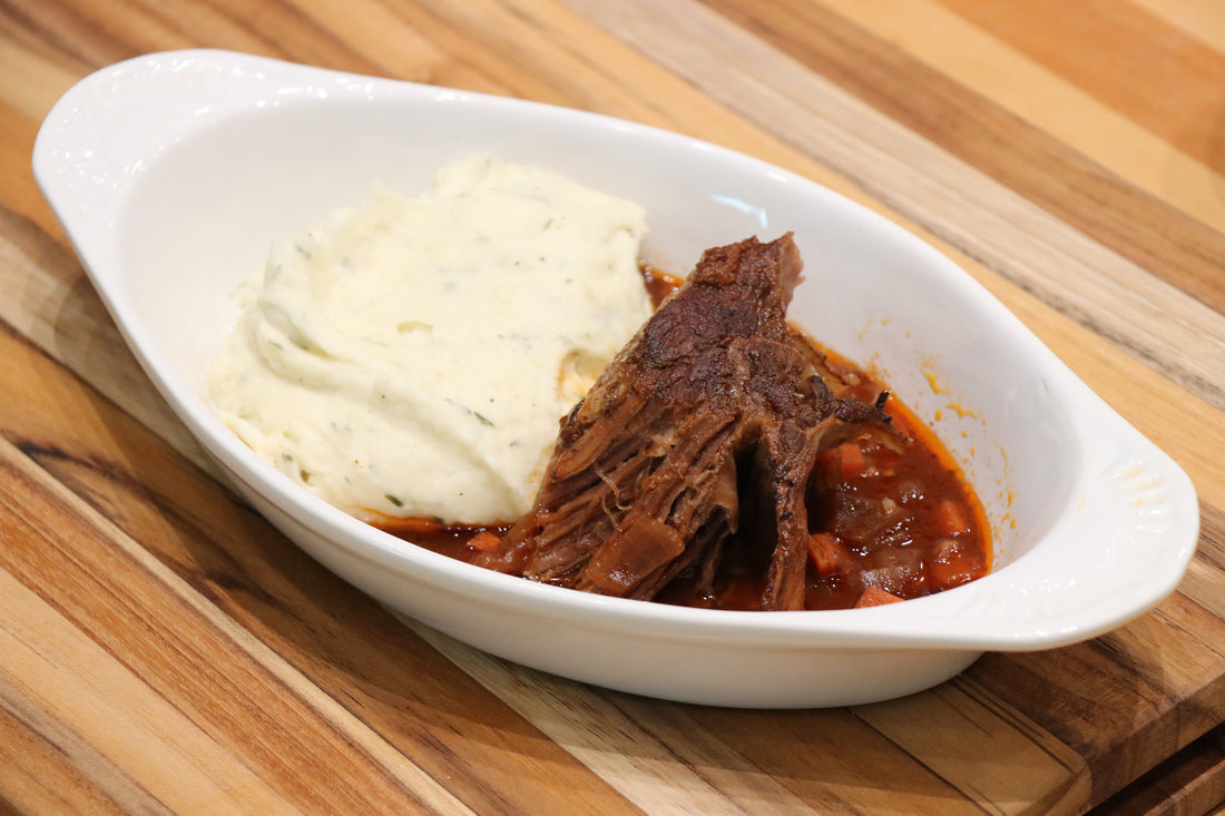 Slow Cooker Short Ribs & Instant Pot Garlic Mashed Potatoes